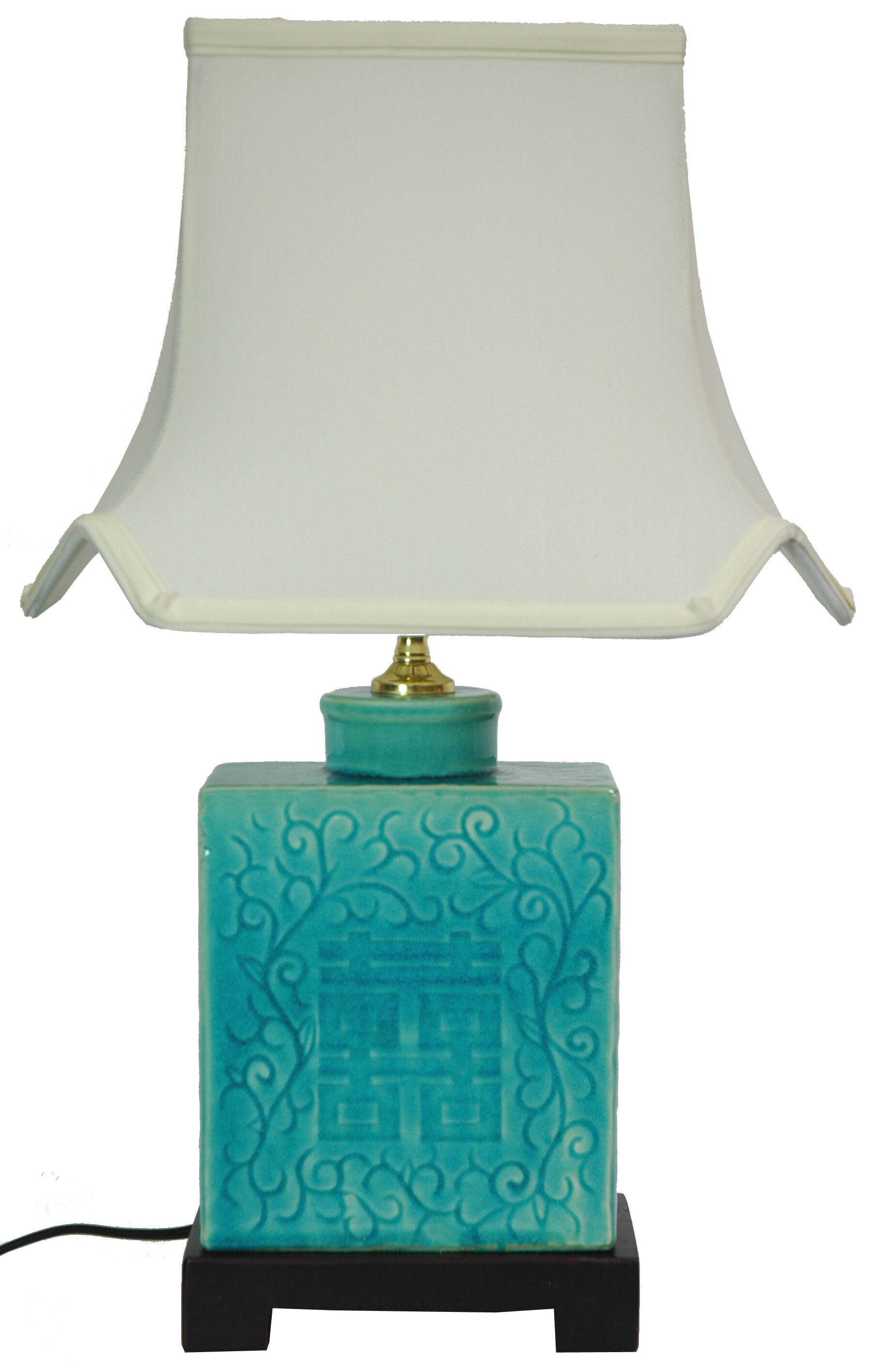 Oriental furniture 20 5 h table lamp with bell shade