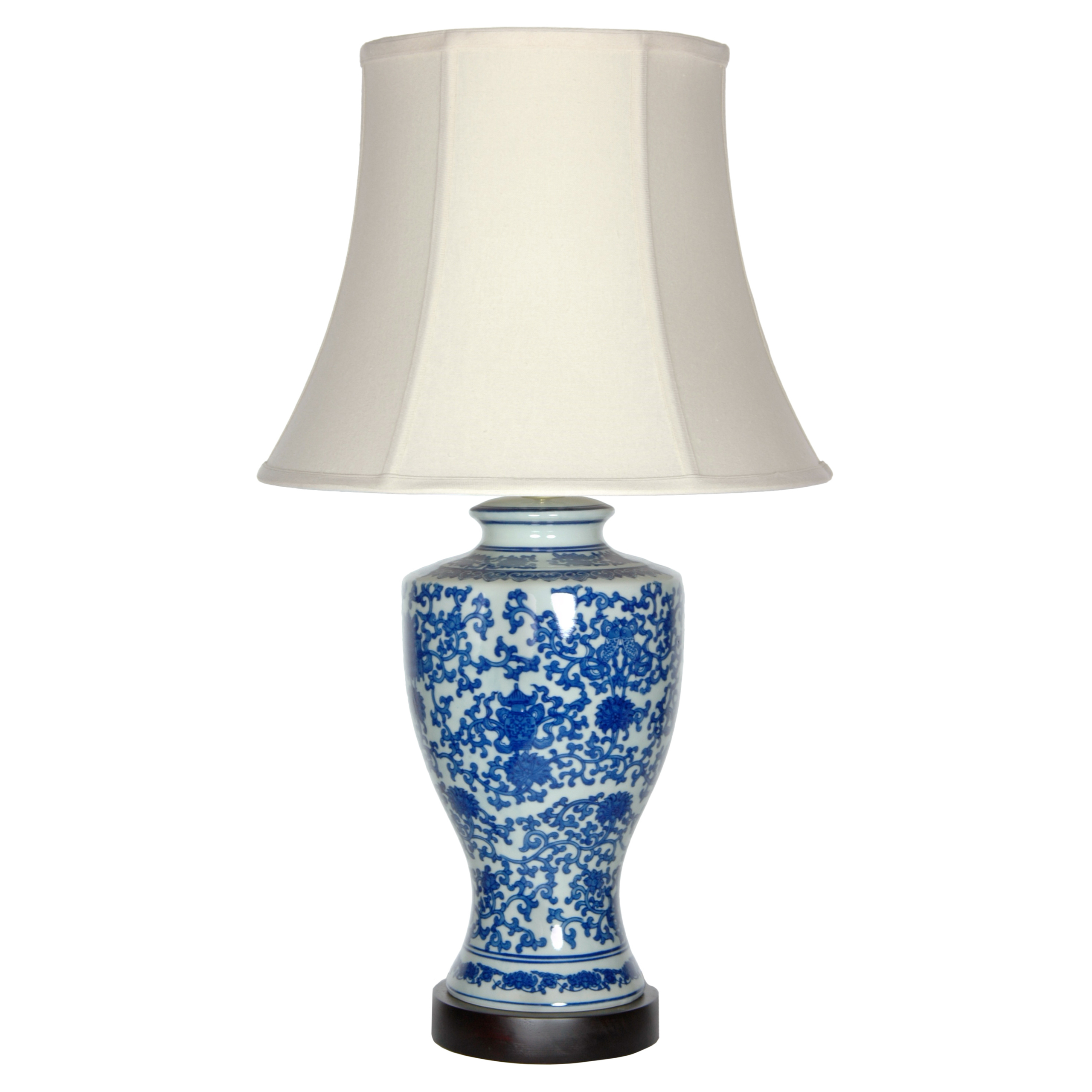 Oriental Lamp Shades Foter   Oriental Furniture Victorian Design 28 H Table Lamp With Bell Shade 