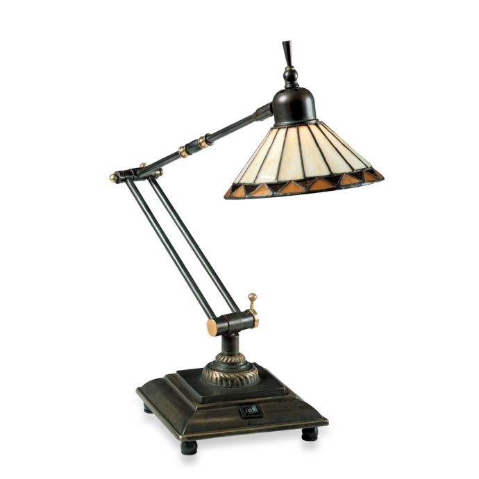 Quoizel Tf7110 Medici Bronze Stained Glass Tiffany Desk Lamp From The Pueblo C
