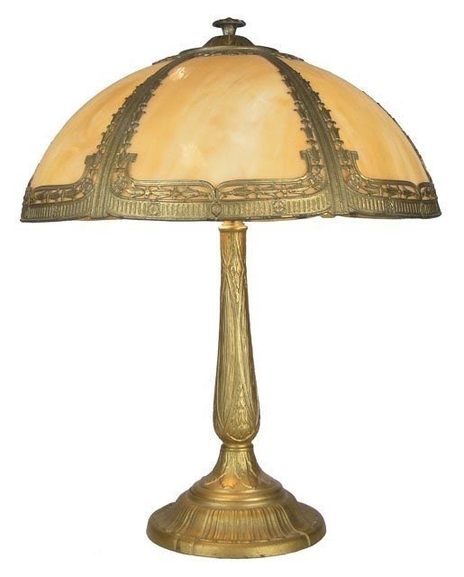 118 antique slag glass lamp