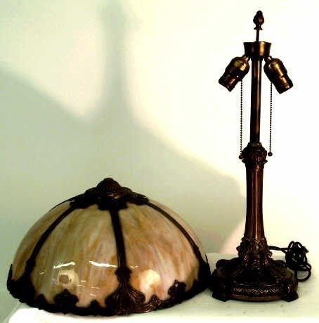 480 antique slag glass lamp salem brothers 1