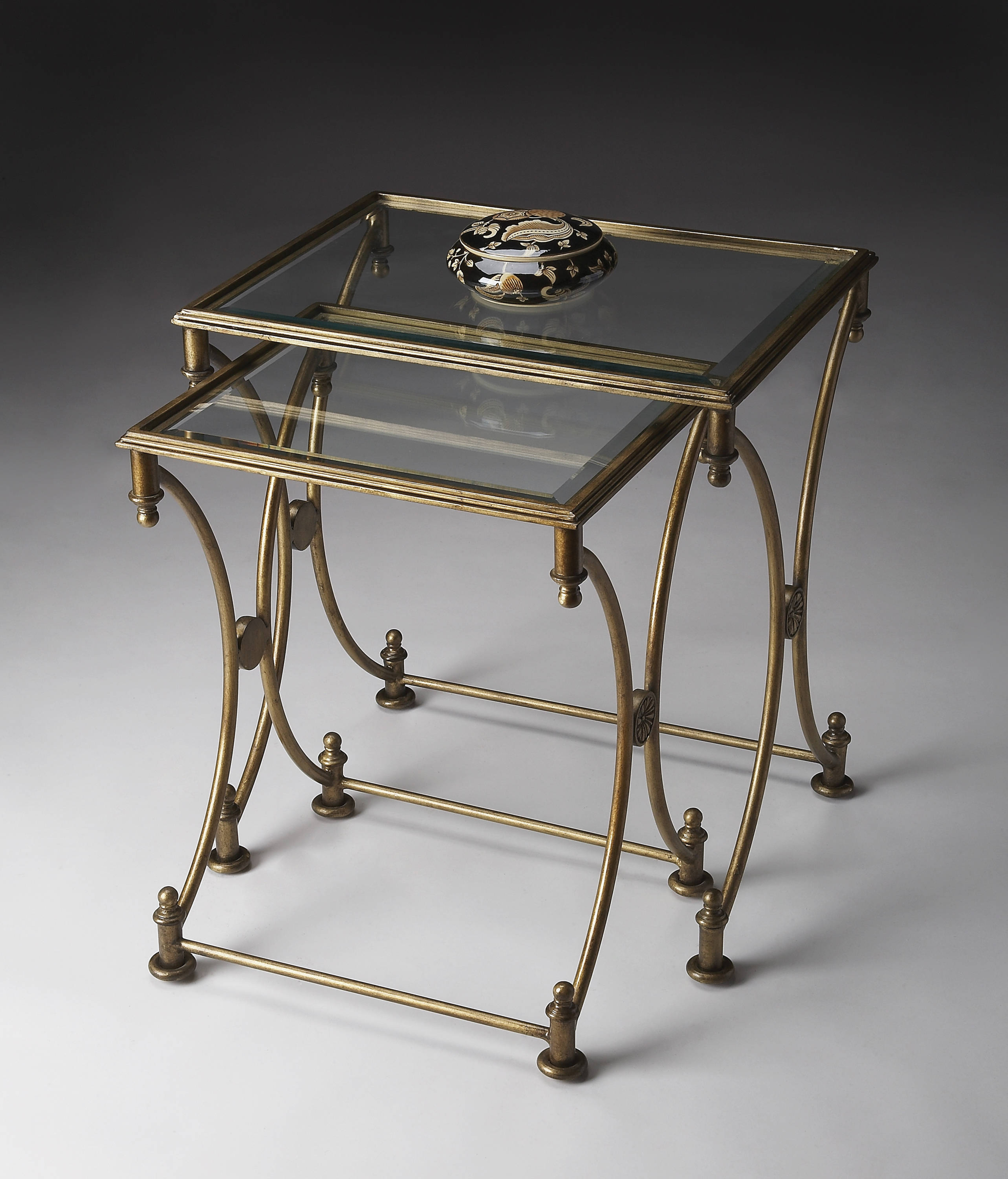 Antique gold nesting tables 1