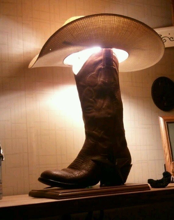 Cowboy boot lamp