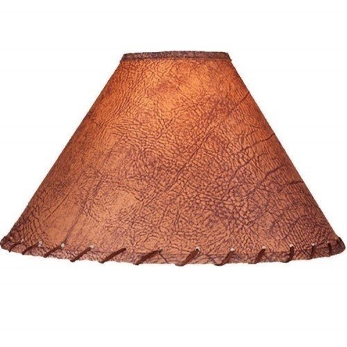 Faux aged leather lamp shades