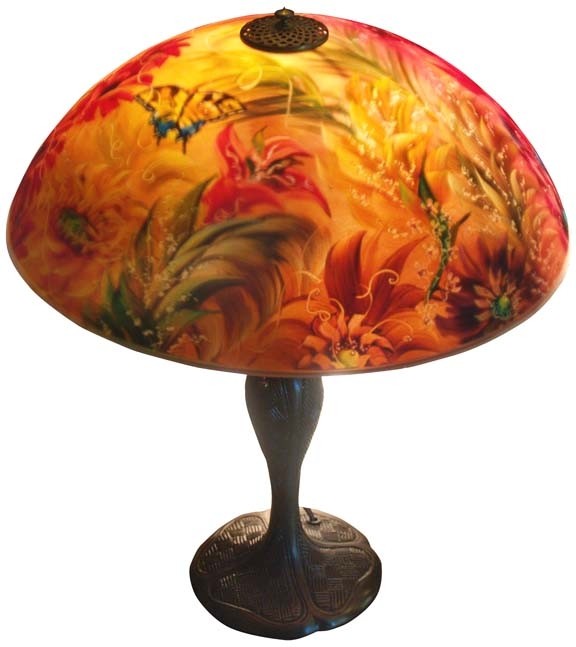 Ambiance 16 reverse painted lamp shade by artist jenny floravita