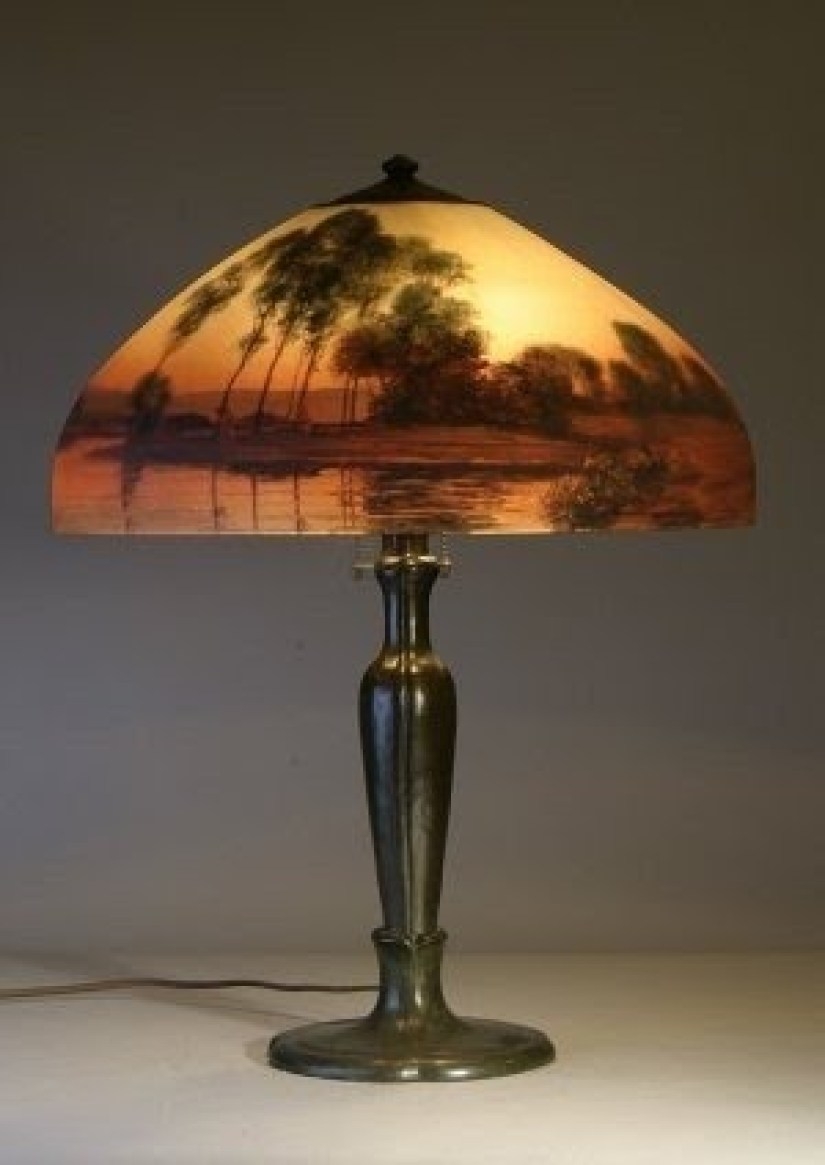 reproduction reverse painted lamp shades