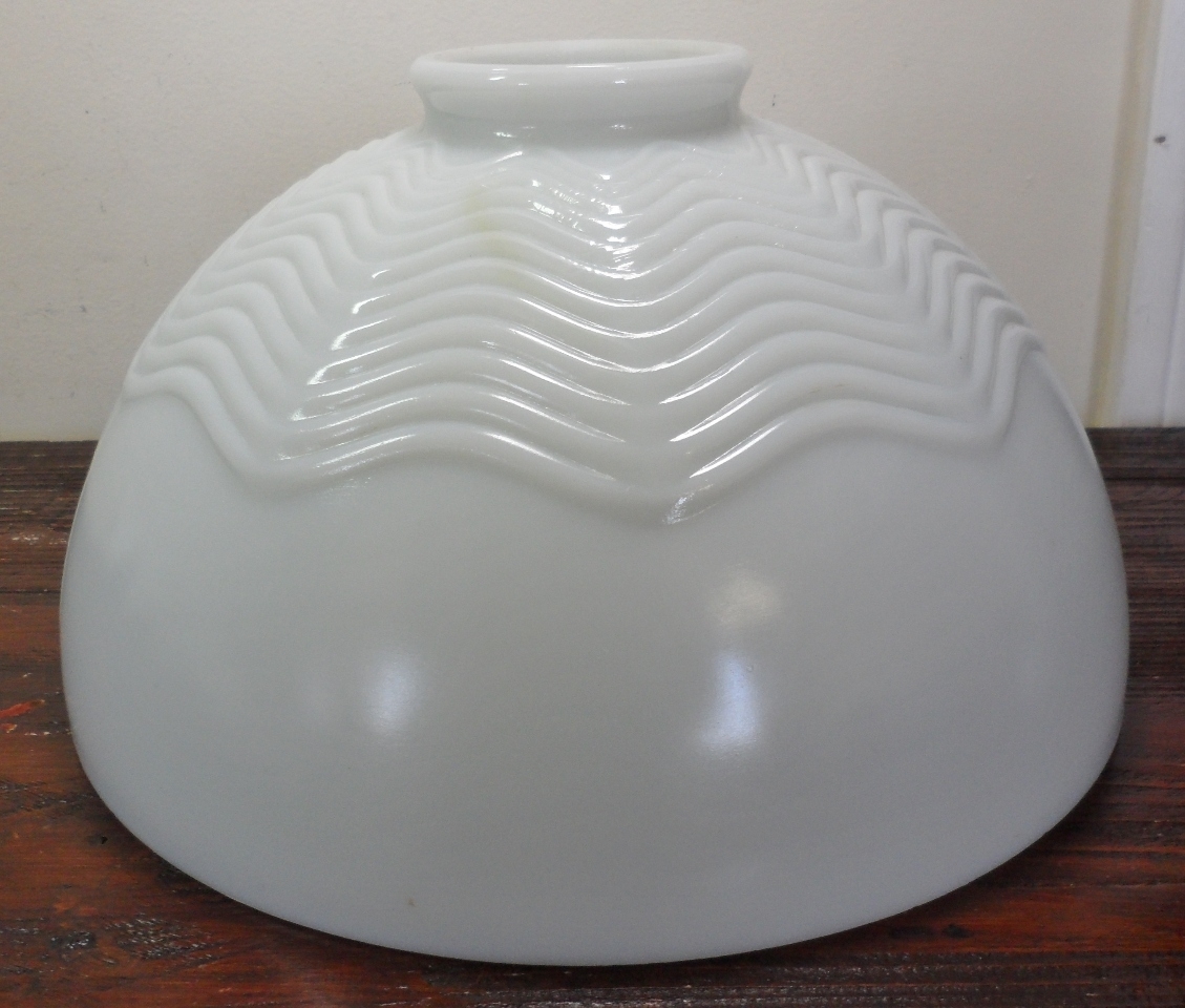 Chevron milk glass torchier floor lamp light shade globe diffuser