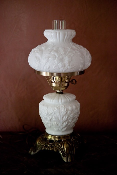 Found another lamp the milk glass part of it matches