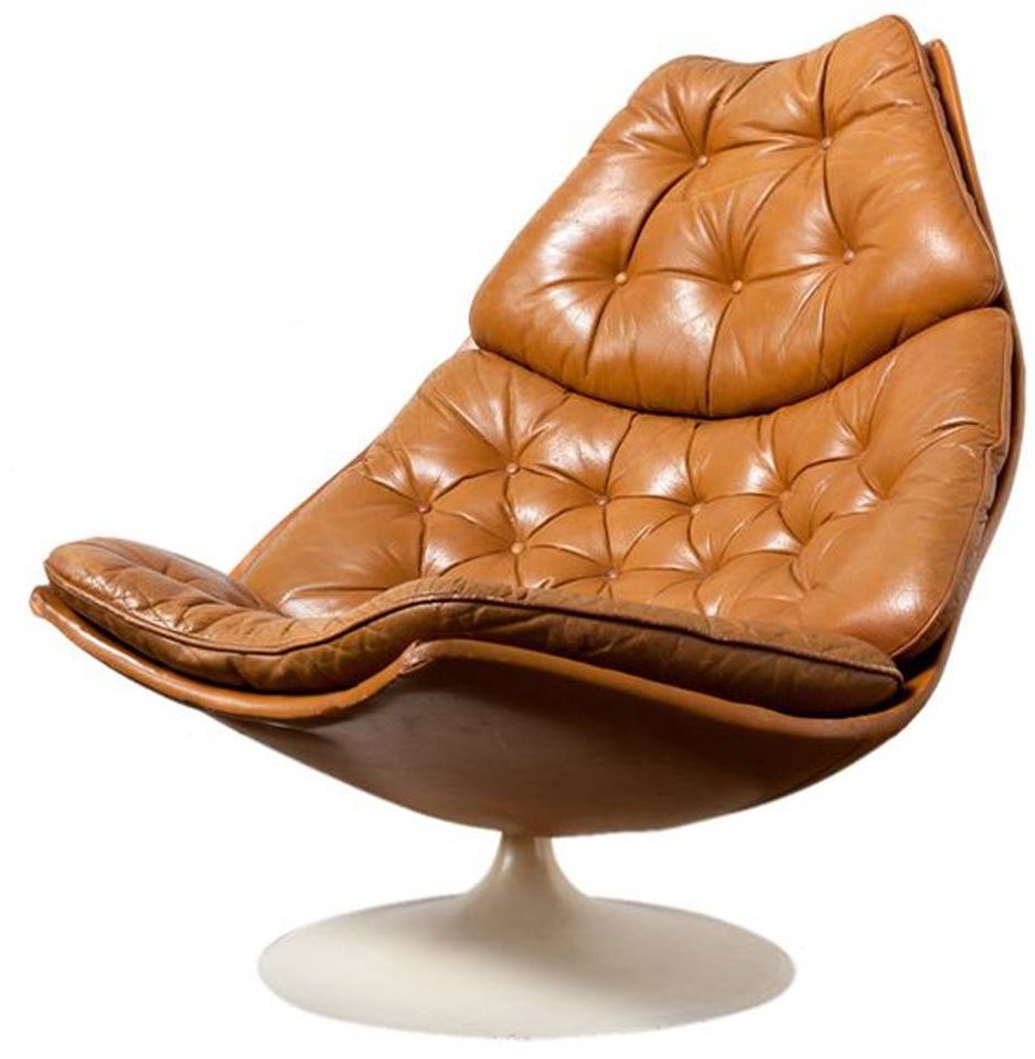 Geoffrey harcourt artifort f584 swivel lounge chair