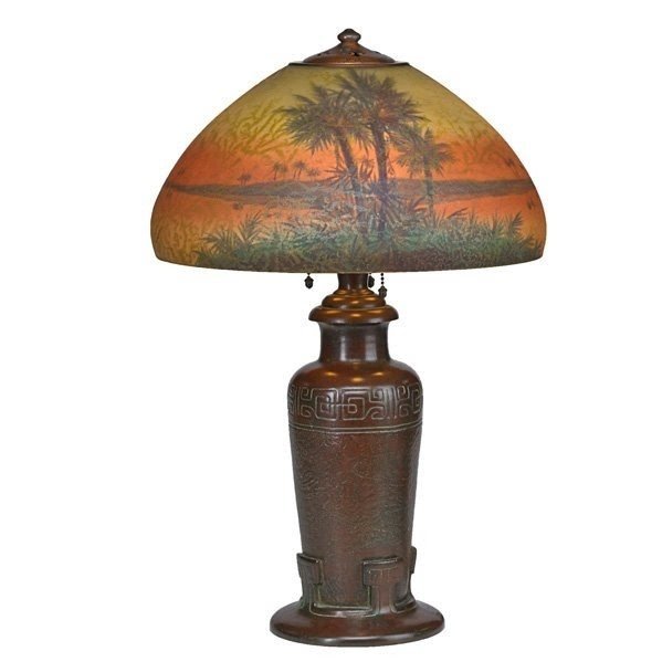 Handel table lamp with palm trees