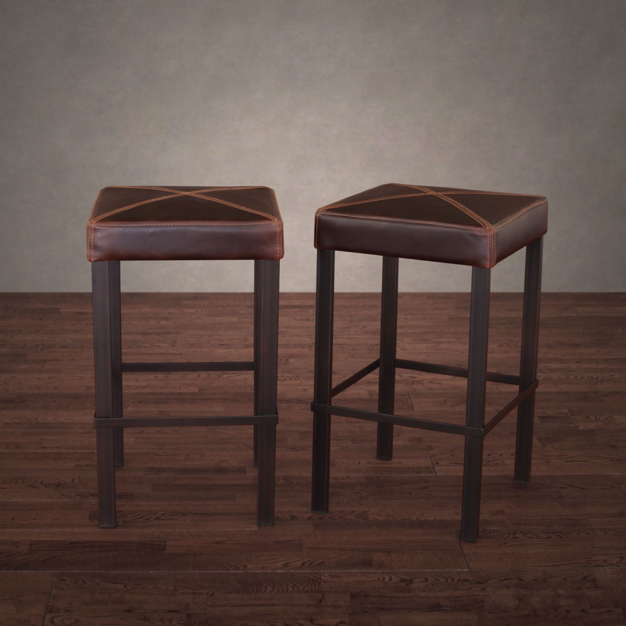 Leather rustic bar stools 5