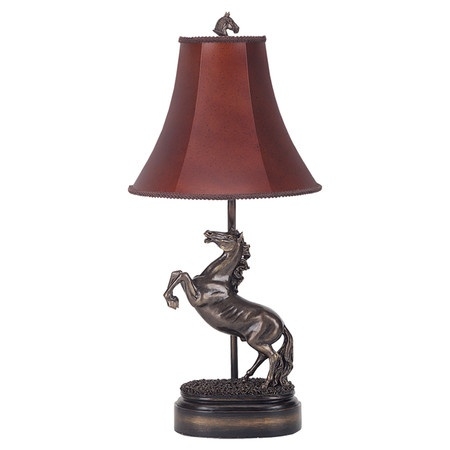 Horse Creek Table Lamp Bronze Finish Equestrian Stallion Rustic Cabin Decor 