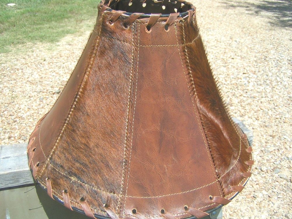 Rustic rawhide lamp shades for western decor