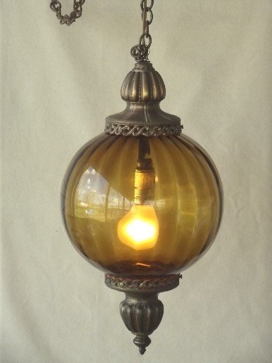 Vintage hanging swag on sale lamps