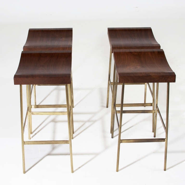 The solid brass bunda bar stool by thomas hayes studio
