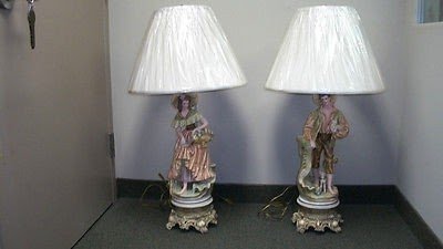 figurine table lamps antique