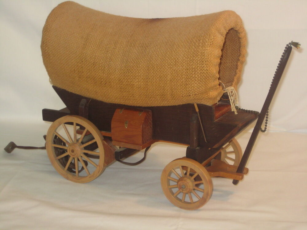 Wooden cowboy stagecoach covered wagon covered chuck wagon lamp