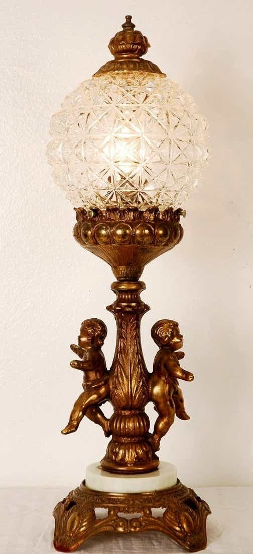 22a vintage cherub lamp glass globe