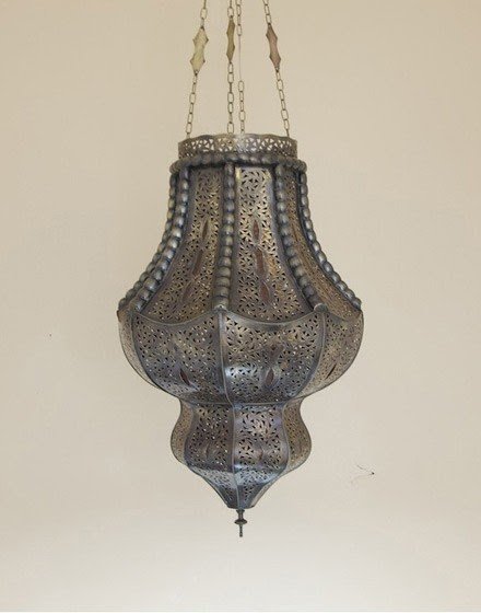 Antique brass moroccan hanging lamp 1