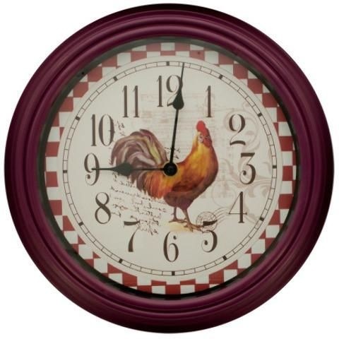 French Country Rooster Kitchen Wall Clock - 12' Diameter