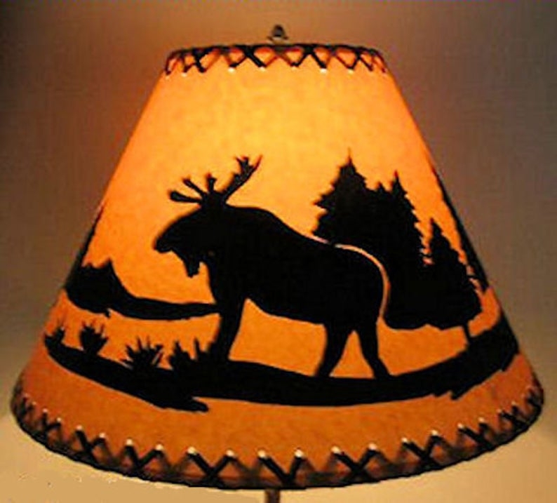 Friend send to a friend moose lamp shade 14 rustic