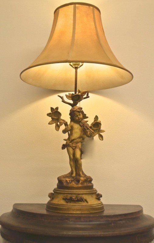 Home accessories cherub lamps pair