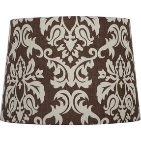 Mainstays damask lamp shade brown white