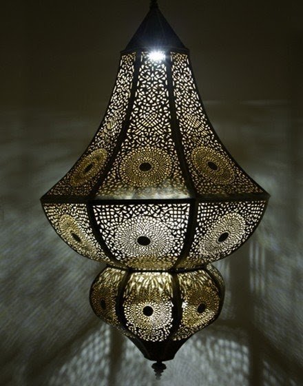 Turning Moroccan lanterns into hanging bedside lamps · Little