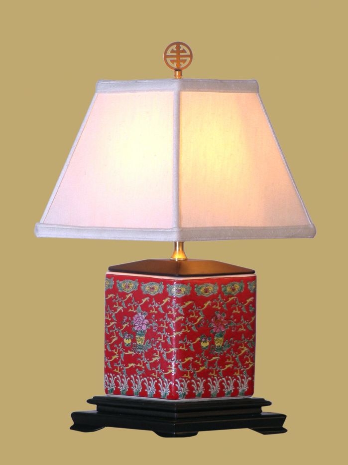 Oriental furniture porcelain round vase 24 h table lamp with