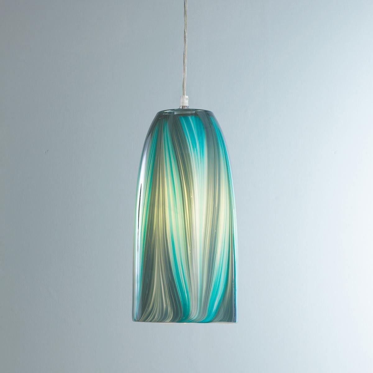 Turquoise feather glass pendant light pendant lighting