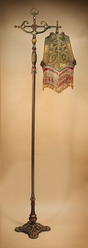 Antique floor lamps beaded victorian lamp shades by antique artistry
