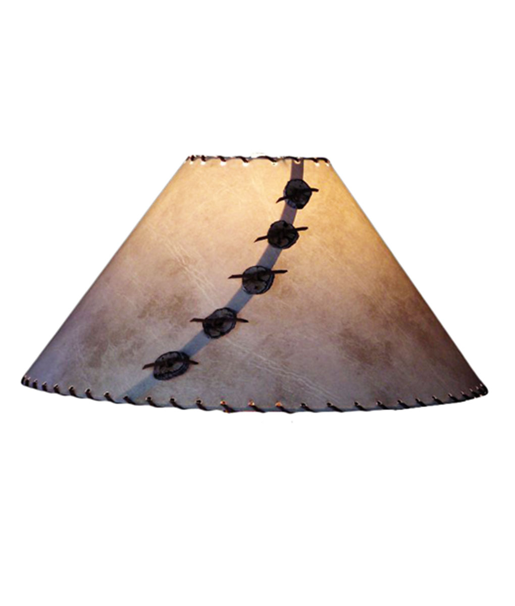 Handmade paper lamp shade rawhide glow wood buttons on