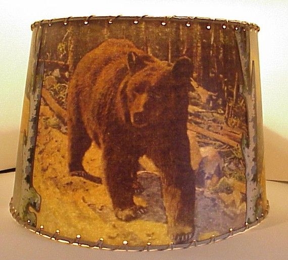 Image 1 adirondack moose bear lamp shade rustic cabin decor