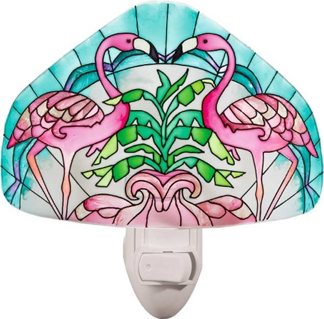 Joan baker designs nl1036 tiffany flamingos art glass night light