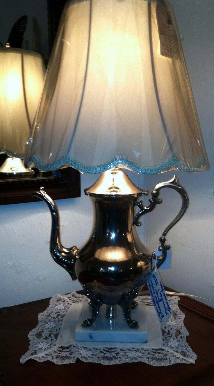 Lamp from old tea pot