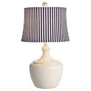 Table lamps white table lamp with round navy striped drum