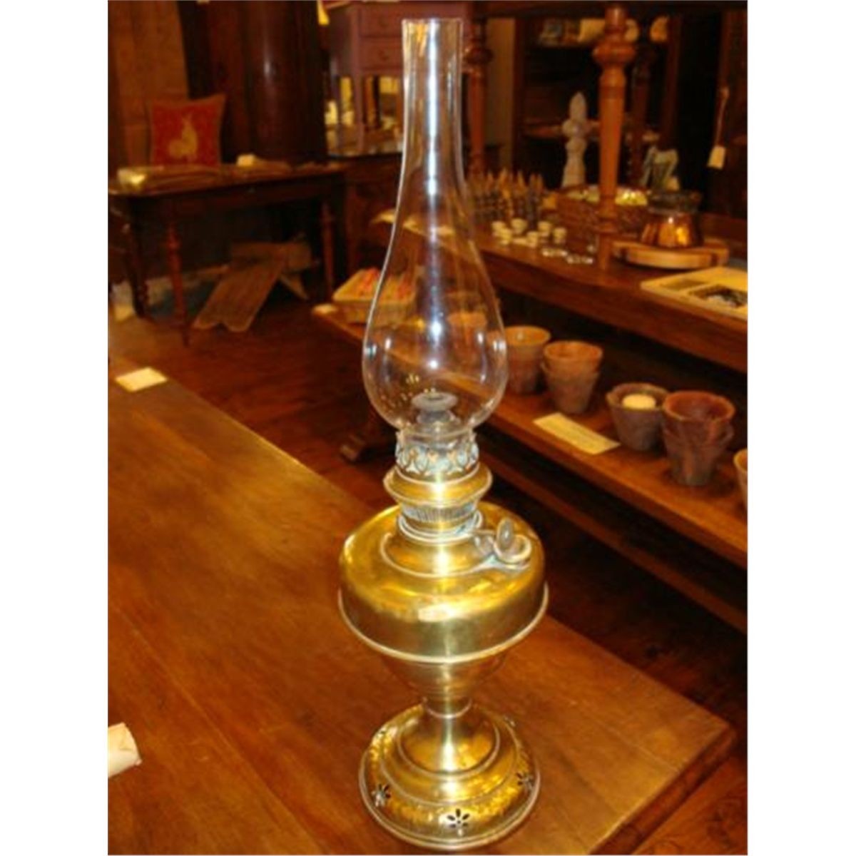 small brass oil lamp