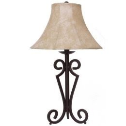 Black wrought iron table lamp