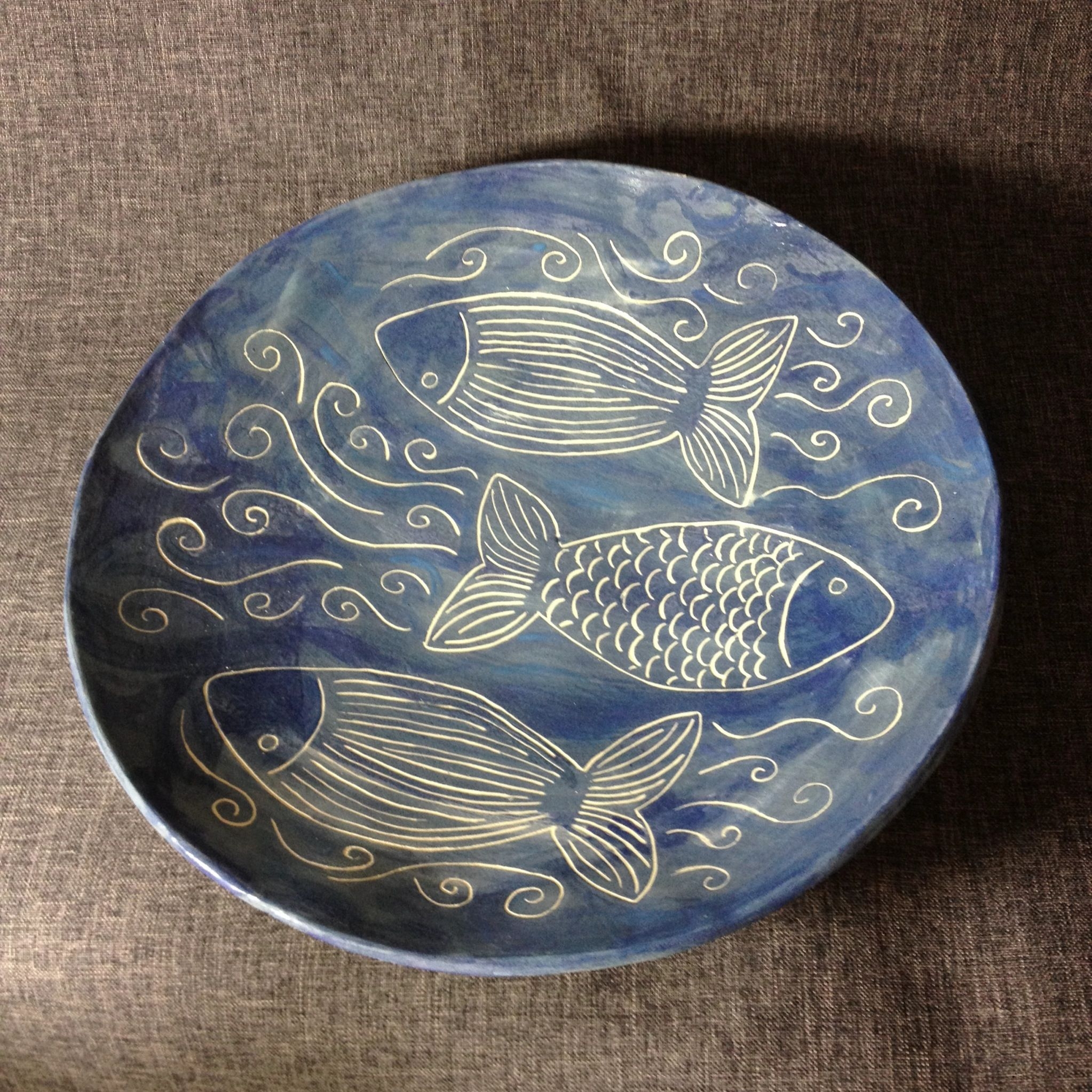 Fish Shaped Plates Sculptures