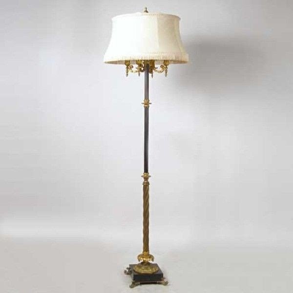 French louis xvi style bronze torchiere floor lamp 1