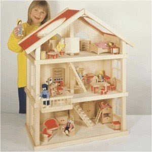 old fashioned wooden doll house