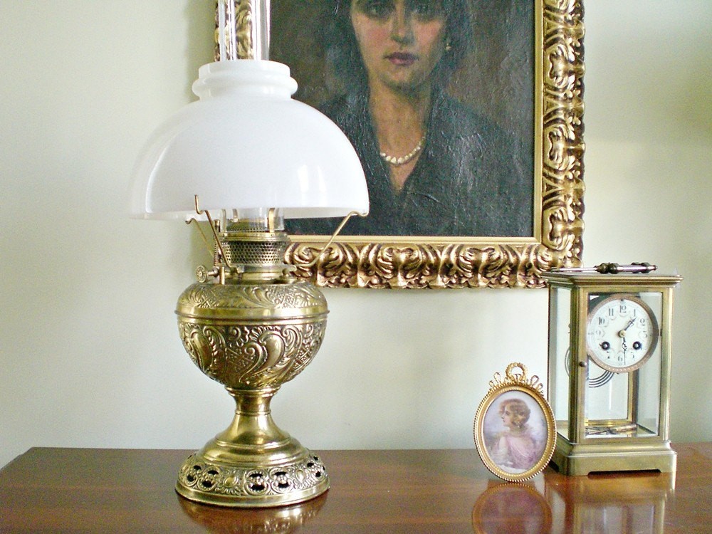 Vintage Brass Oil Lamp - Foter