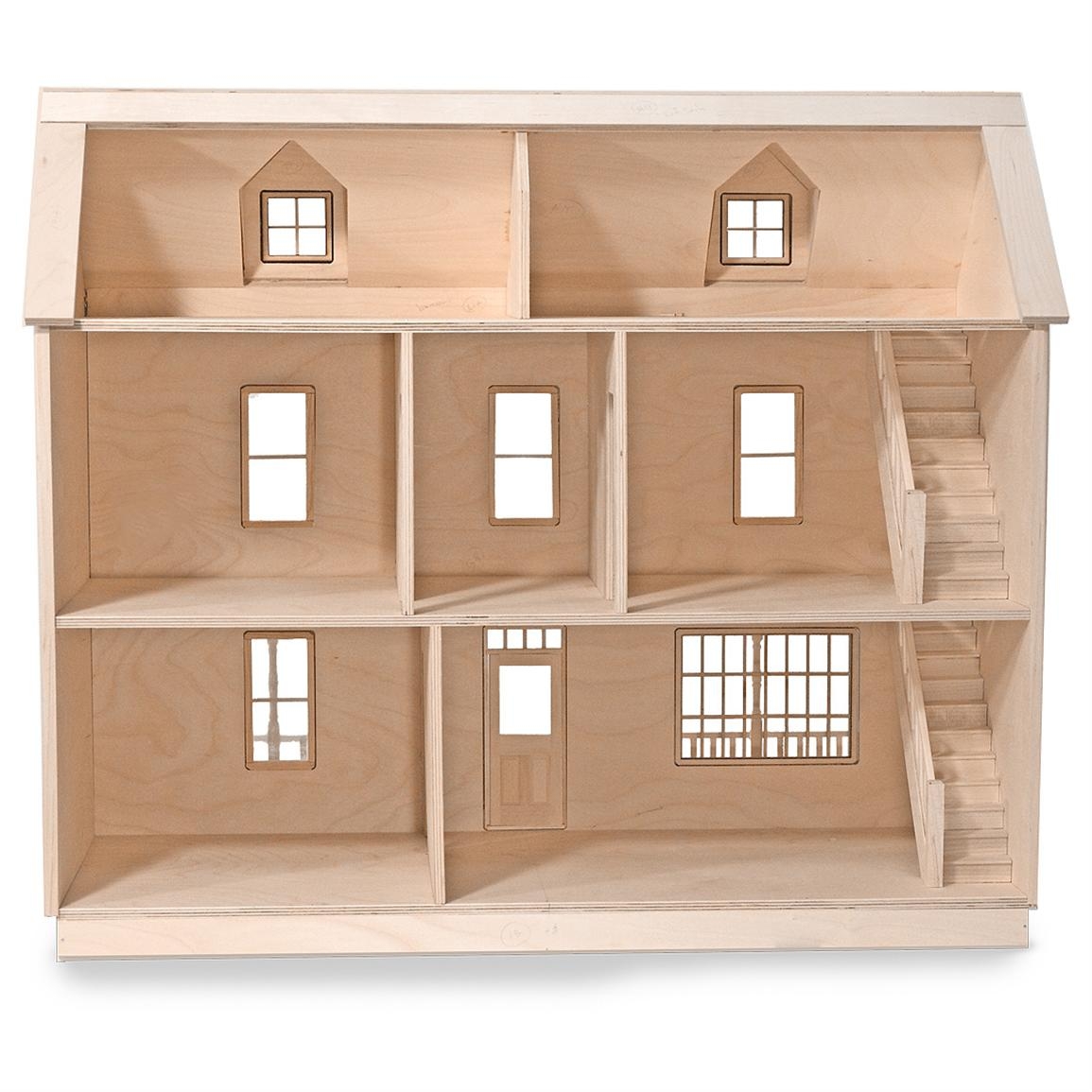 plain wood dolls house