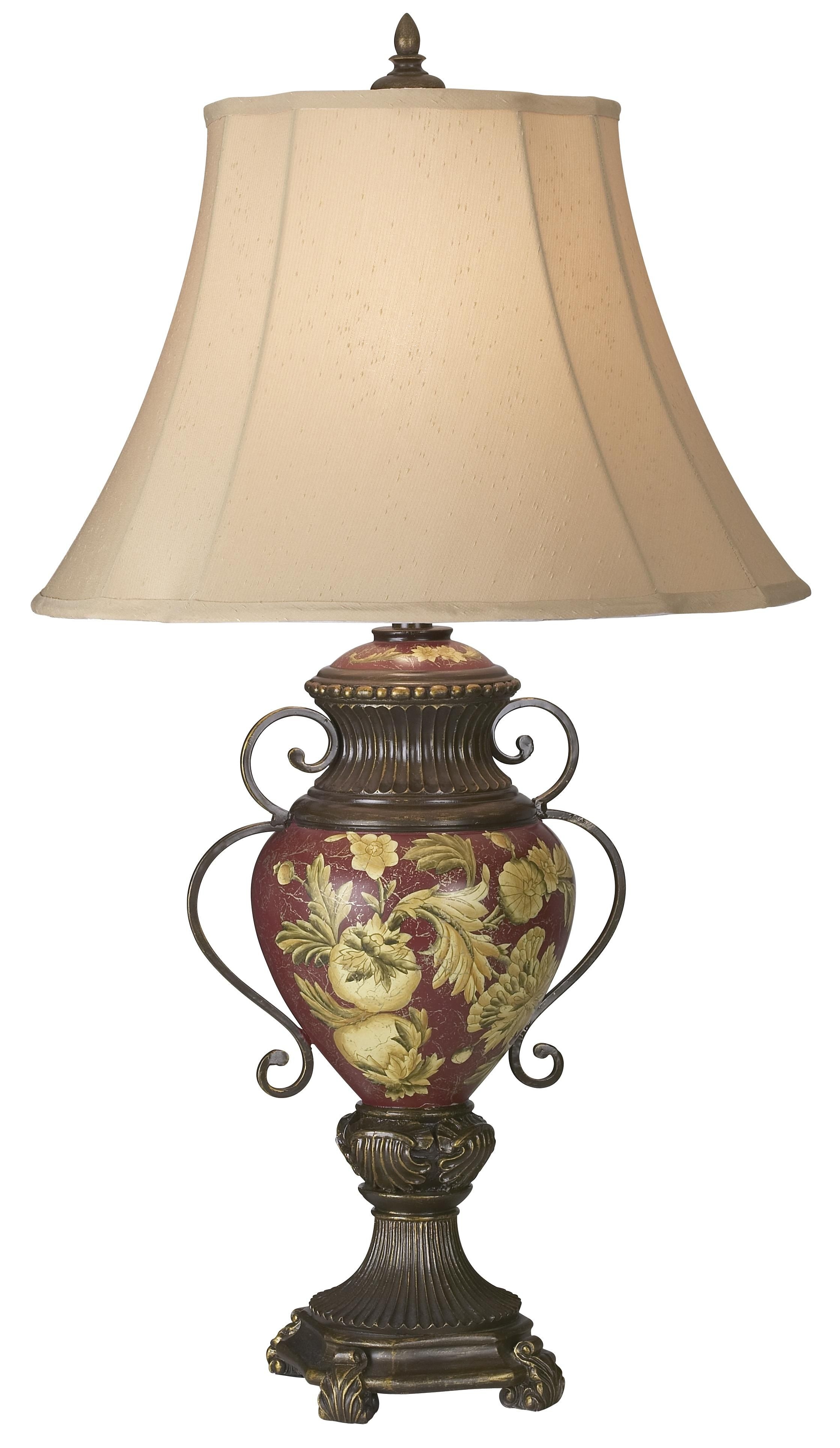 Possini r collection tuscan red floral urn synopsis lamp 00754