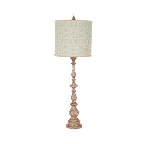 Shop tuscan baluster table lamp with blue green geometric print