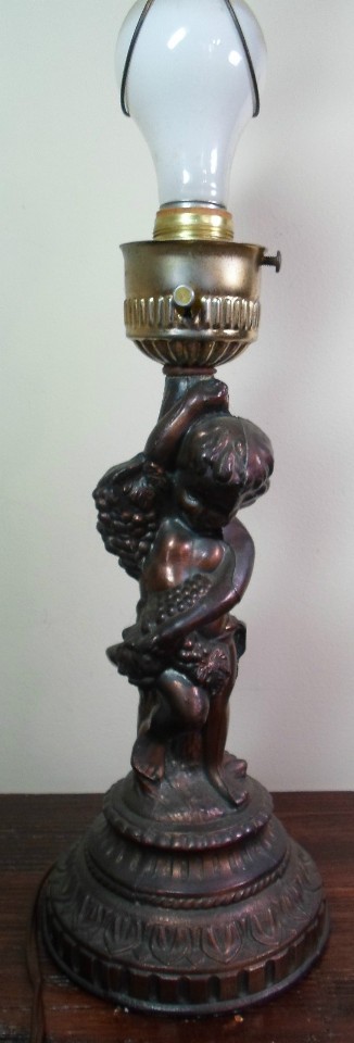 Vintage art deco mid century modern bronzed cast metal figural
