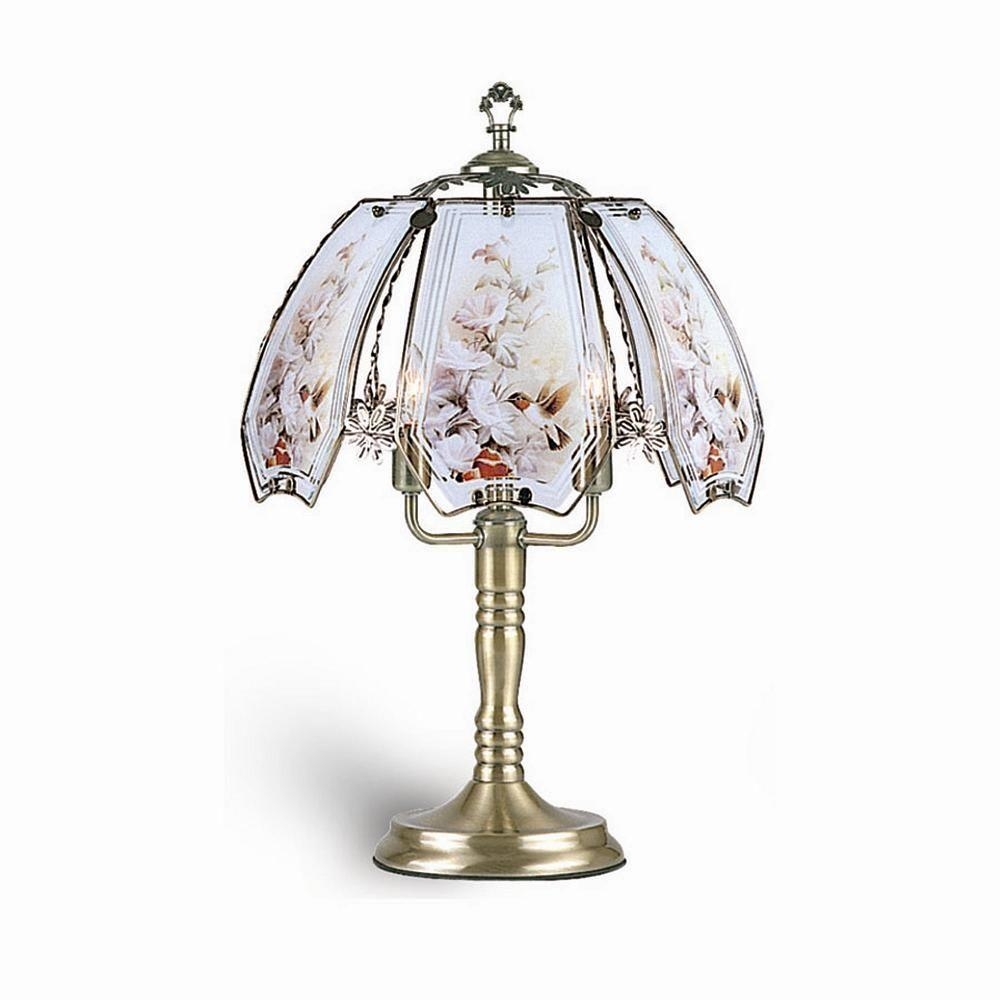 23.5"h Glass Hummingbird Theme Antique Bronze Base Touch Lamp