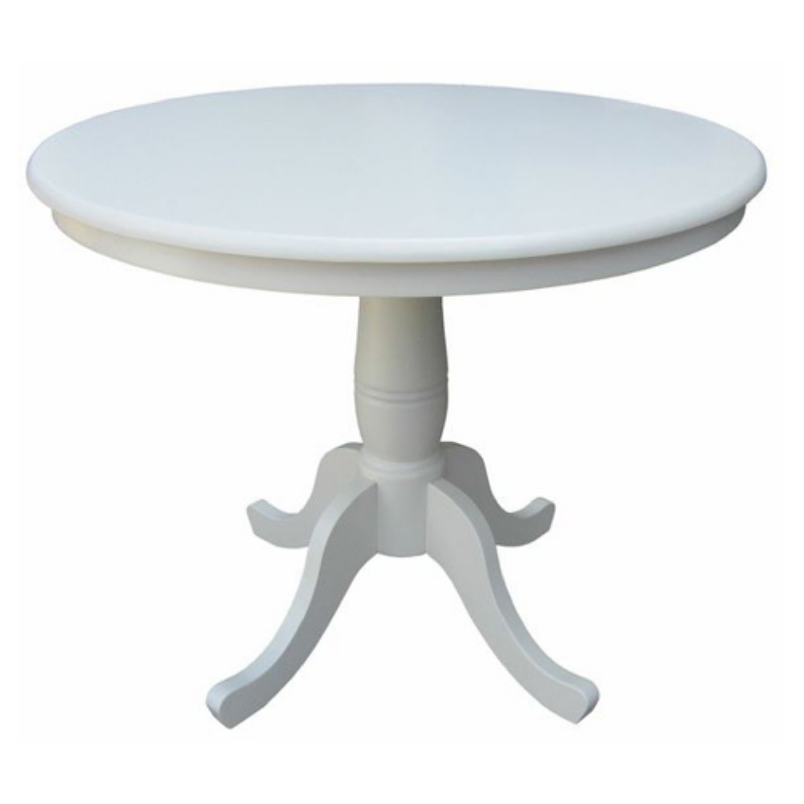 36 Round Pedestal Dining Table Solid Wood White Base Top Furniture Kitchen Sale