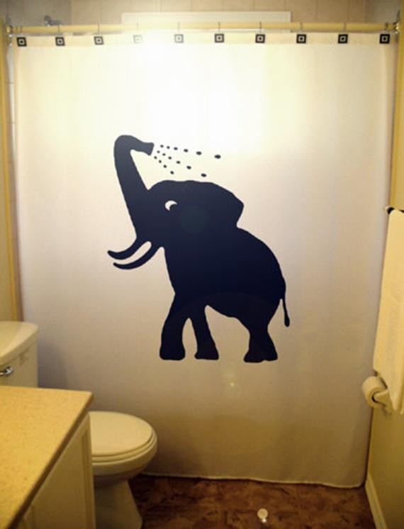 Bathing baby elephant shower curtain by customshowercurtains