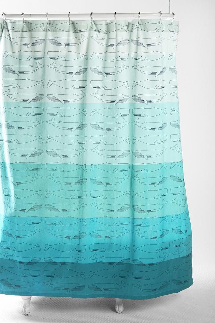 Beach themed shower curtains whales shower curtain
